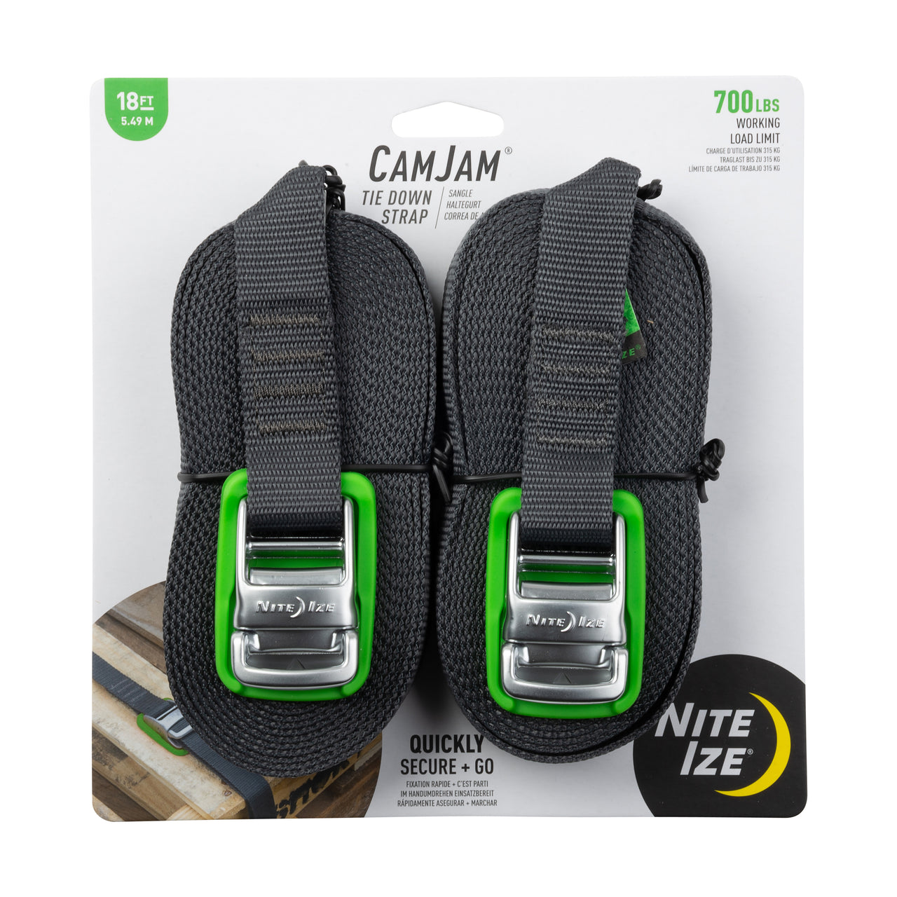 CamJam Tie Down Strap 18 ft - 2 Pack